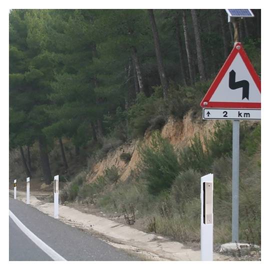 Reflector de carretera captafaros para pared 180x50x40mm de plástico blanco