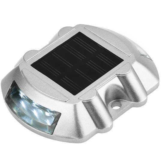 Solar road stud LED for warning sign 108x95x22mm aluminum 2-pack