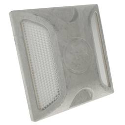 Reflector de carretera captafaros para suelo doble blanco 100 x 100 x 20 mm de aluminio