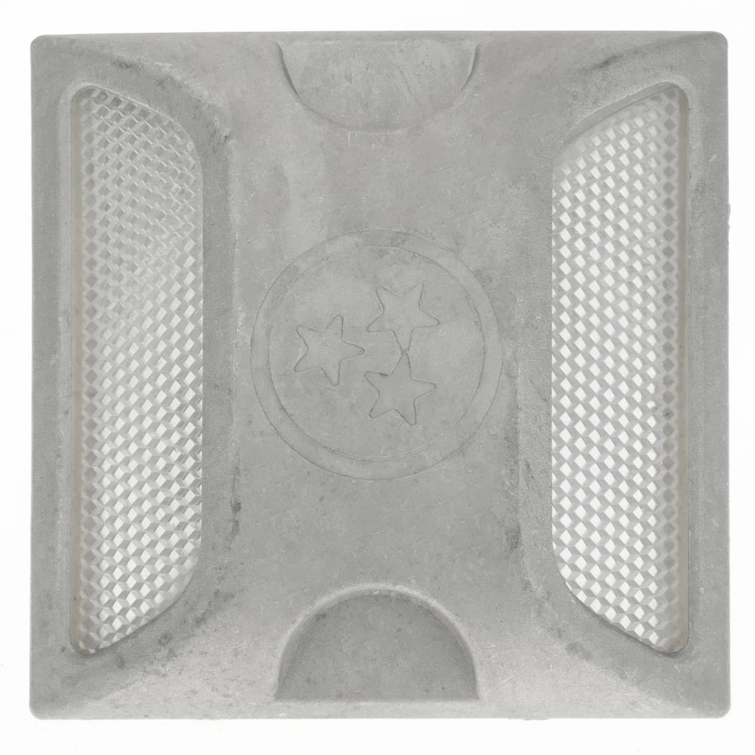 Reflector viari captafars per a sòl doble blanc 100 x 100 x 20 mm d'alumini