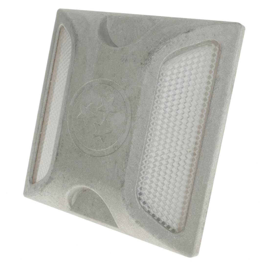 Reflector viari captafars per a sòl doble blanc 100 x 100 x 20 mm d'alumini