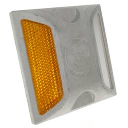 Réflecteur de routier de sol 100x100x20mm en aluminium blanc et orange