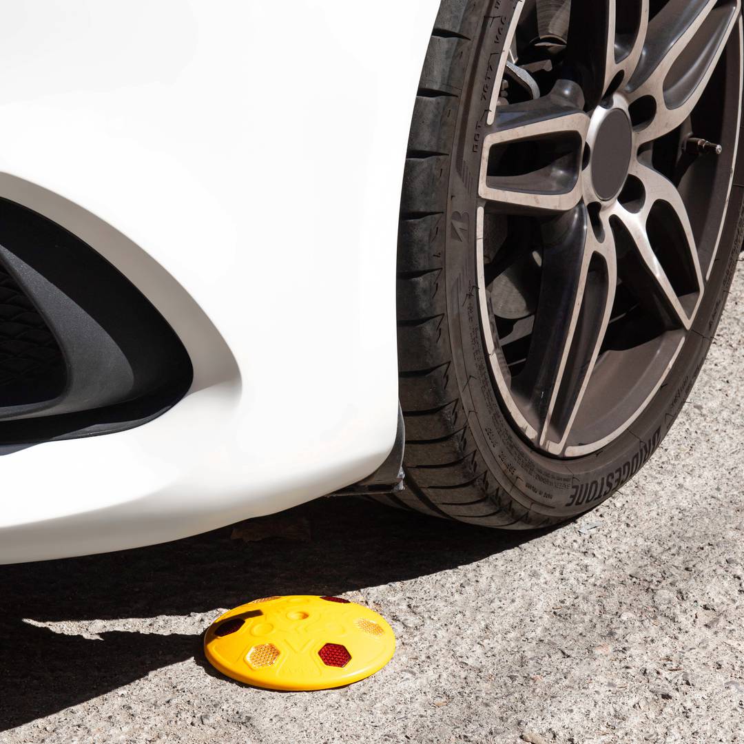 Catarifrangente stradale giallo 140x140x20mm