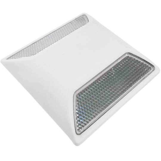 Reflector de carretera de 100 x 100 mm. Captafaros para suelo de plástico blanco