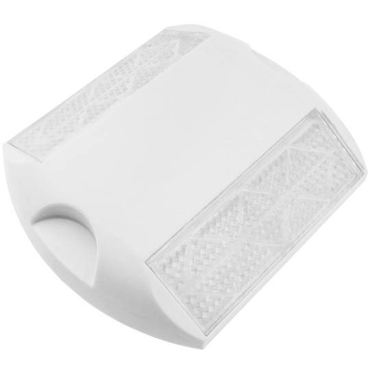 Reflector de carretera de 103 x 87 mm. Captafaros para suelo de plástico blanco