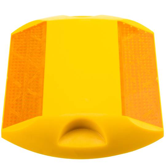 Réflecteur routier 103 x 87 mm. Capteur de sol en plastique jaune
