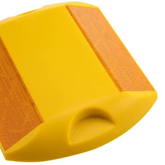 Réflecteur routier 103 x 87 mm. Capteur de sol en plastique jaune