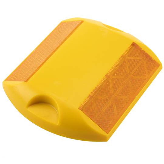 Réflecteur routier 103 x 87 mm. Capteur de sol en plastique jaune