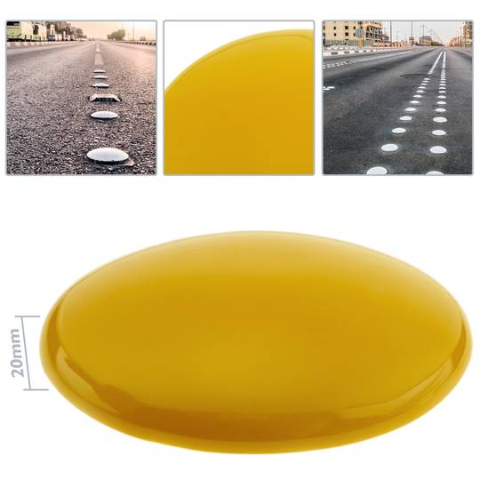 Badèn marcador de ceràmica groc per carreteres