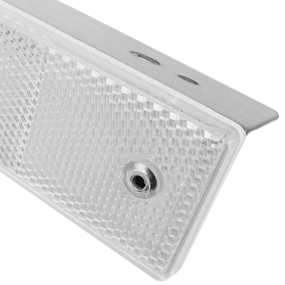 Road reflector 18 x 180 mm. White metal wall catchers