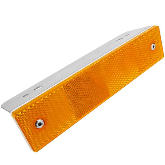 Reflector de carretera de 40 x 55 x 180 mm. Captafars de paret de metall taronja