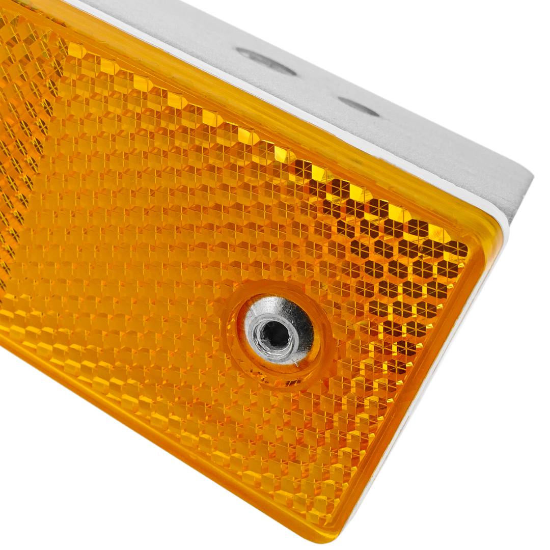 Reflector de carretera de 40 x 55 x 180 mm. Captafars de paret de metall taronja