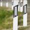 Road reflector signal 18 x 180 mm. White plastic catcher beacon