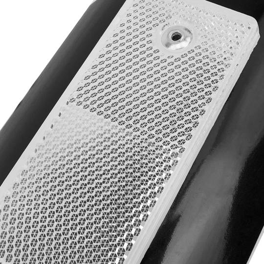 Road reflector signal 18 x 180 mm. White plastic catcher beacon