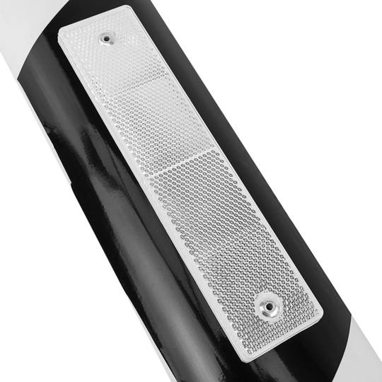 Road reflector signal 18 x 180 mm. White plastic catcher beacon