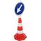 Cône de signalisation avec double bande réfléchissante pour signalisation et balisage 87 cm