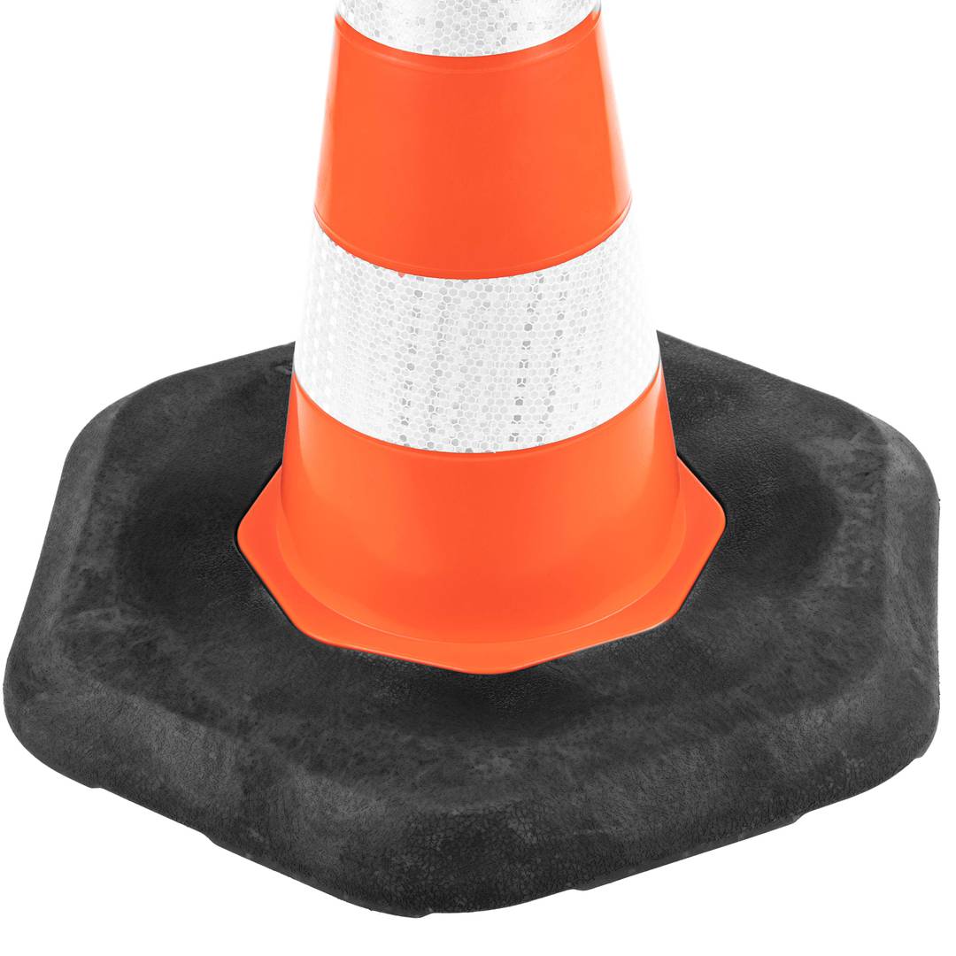 Base en caoutchouc hexagonale pour cône de signalisation 40 cm