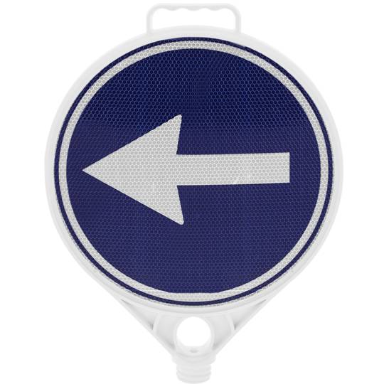 Reflecterend verkeersbord voor verplicht links afslaan paal 280mm