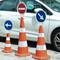 Reflecterend verkeersbord voor verplicht links afslaan paal 280mm