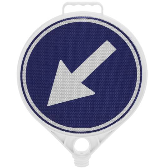 Señal de tráfico reflectante para poste de paso obligatorio a izquierda 280mm