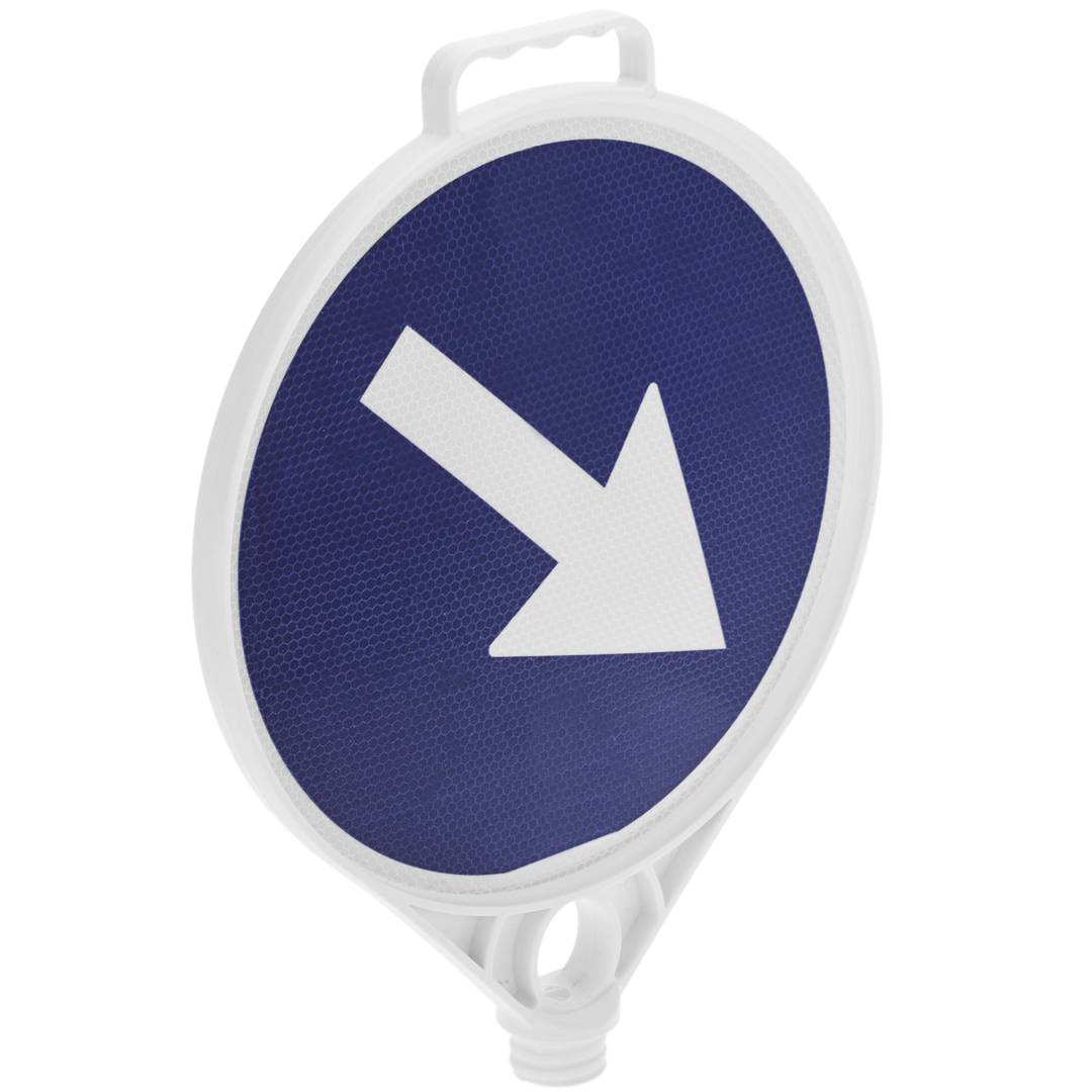 Segnaletica stradale passaggio obbligato a destra per palo 280mm