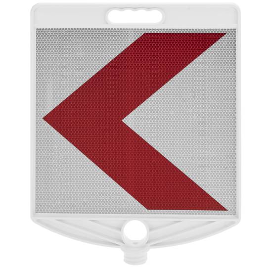 Sinal de trânsito de prevenção de curva à esquerda para poste 300 x 300mm