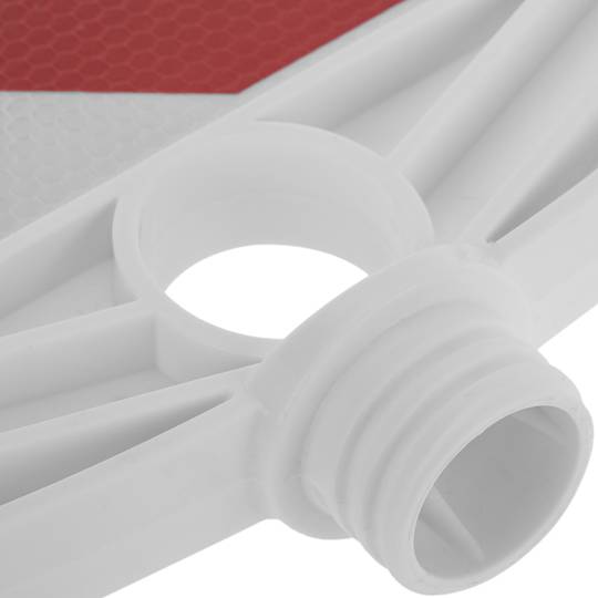 Sinal de trânsito de prevenção de curva à esquerda para poste 300 x 300mm