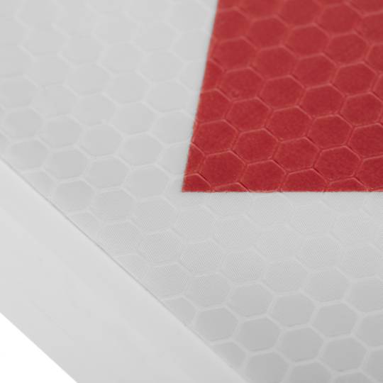 Sinal de trânsito de prevenção de curva à esquerda para poste 300 x 300mm