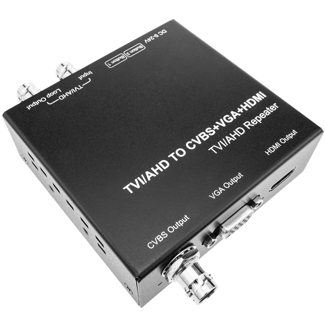 Convertisseur adaptateur vidéo coaxial HDTV TVI CVI et AHD vers CVBS et  vidéo VGA HDMI - Cablematic
