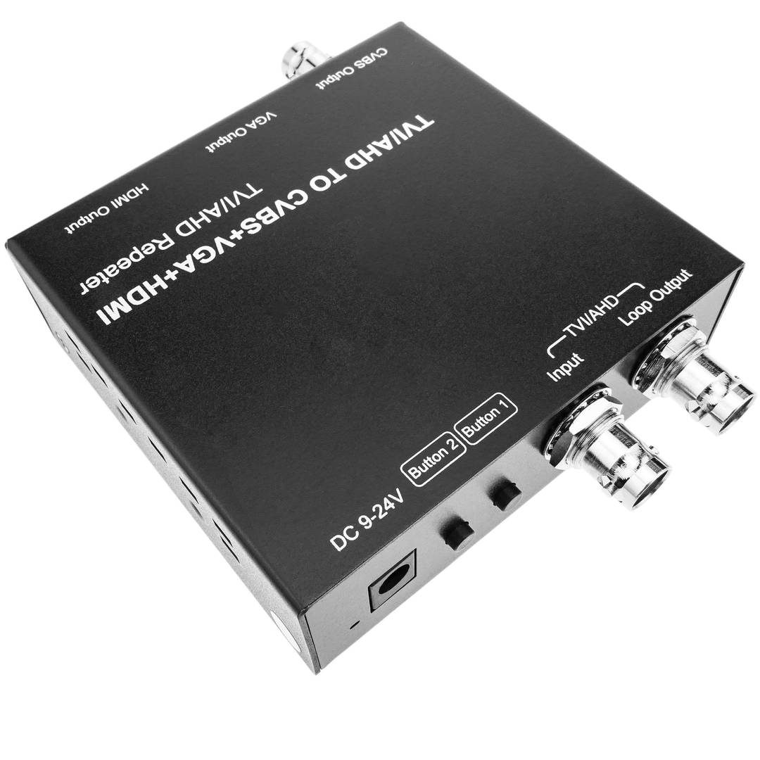 Convertisseur adaptateur vidéo coaxial HDTV TVI CVI et AHD vers CVBS et  vidéo VGA HDMI - Cablematic