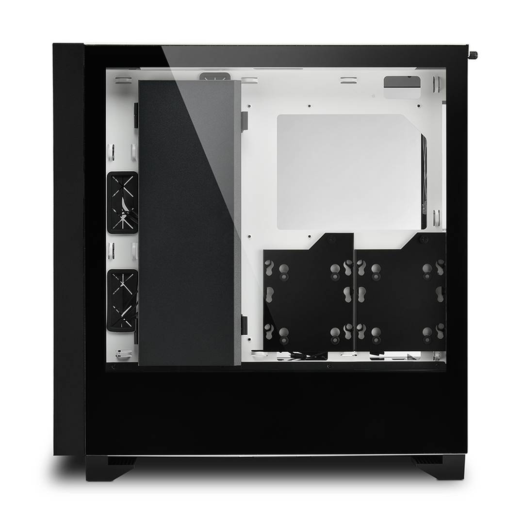 Boîtier Sharkoon ELITE SHARK CA300H ATX avec 2 ports USB 3.0 sans alimentation de couleur blanche.