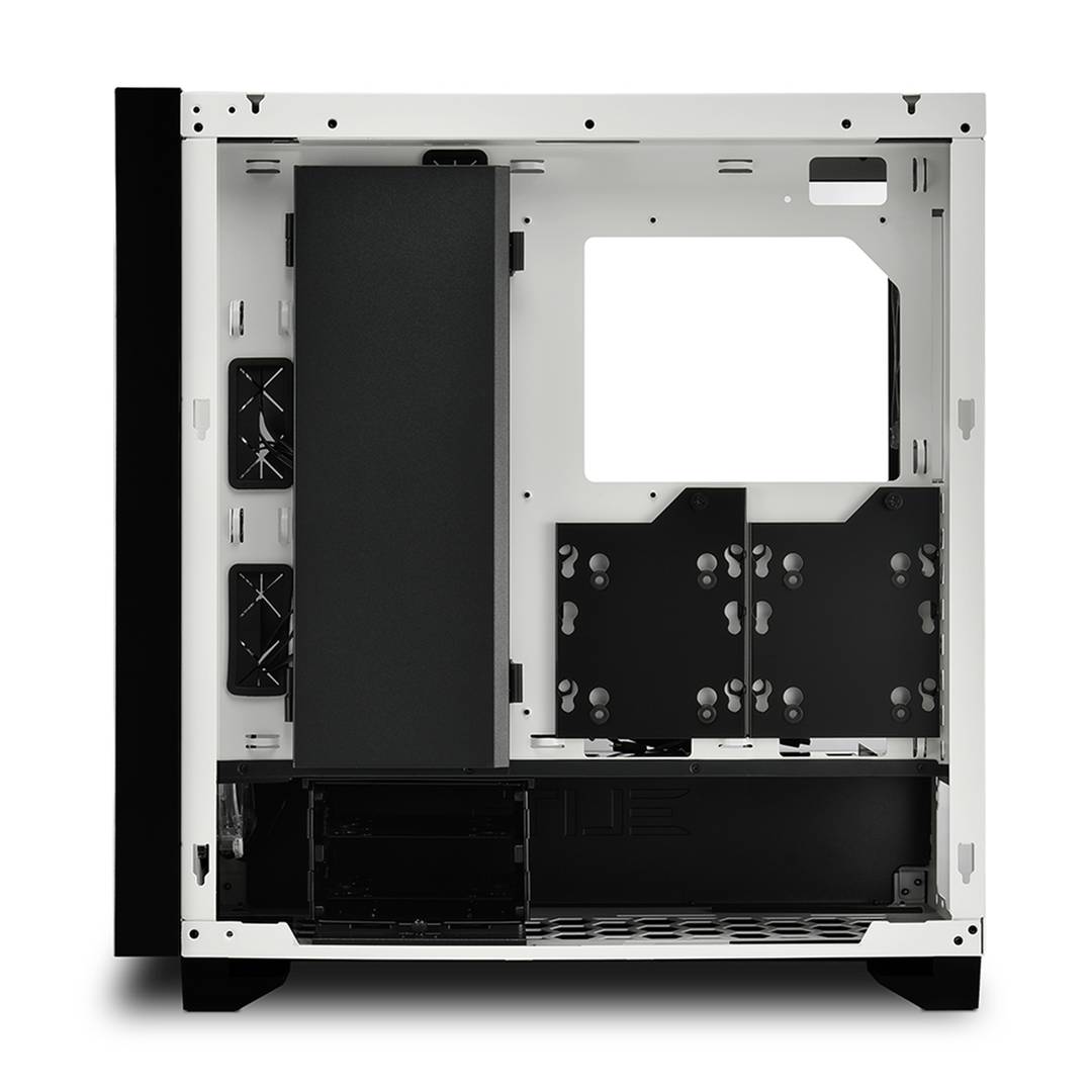Boîtier Sharkoon ELITE SHARK CA300H ATX avec 2 ports USB 3.0 sans alimentation de couleur blanche.