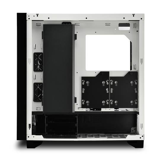 Boîtier Sharkoon ELITE SHARK CA300H ATX avec 2 ports USB 3.0 sans alimentation de couleur blanche.