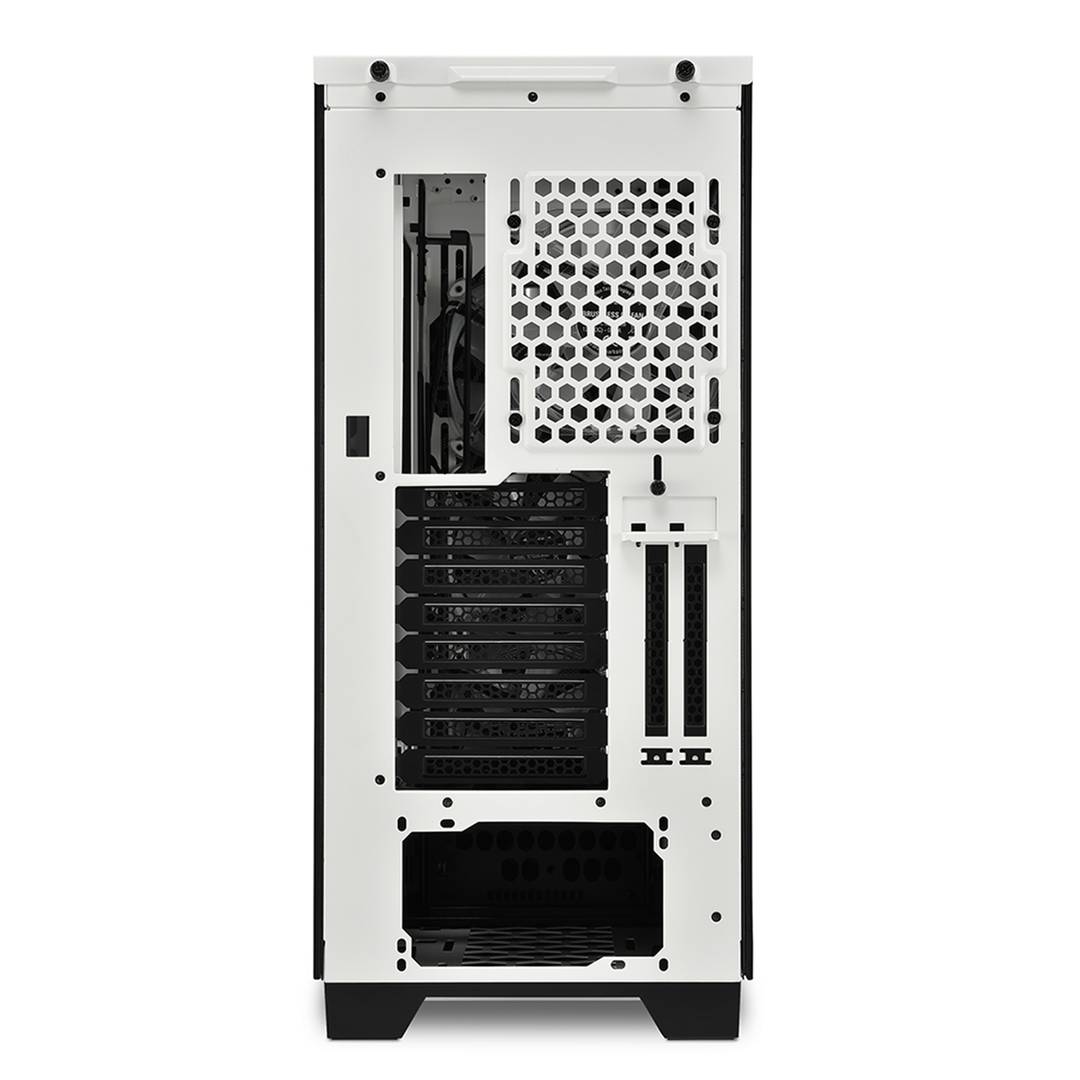 Boîtier Sharkoon ELITE SHARK CA300H ATX avec 2 ports USB 3.0 sans alimentation de couleur blanche.