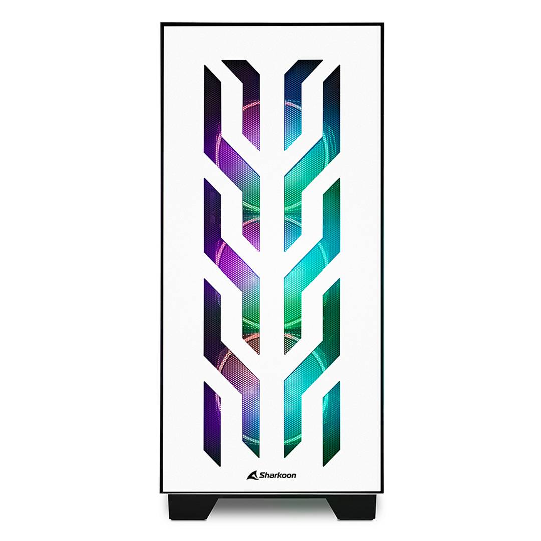 Caixa Sharkoon ELITE SHARK CA300T ATX com 2 portas USB 3.0 sem fonte de alimentação na cor branca