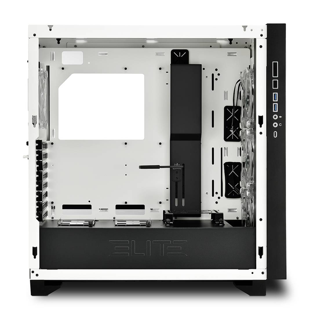 Caixa Sharkoon ELITE SHARK CA300T ATX com 2 portas USB 3.0 sem fonte de alimentação na cor branca