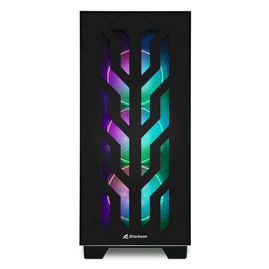 Boîtier Sharkoon ELITE SHARK CA300T ATX avec 2 ports USB 3.0 sans alimentation, couleur noire.