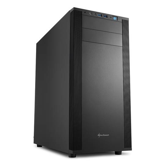 Caixa Sharkoon M25-V ATX com 2 portas USB 3.0 sem fonte de alimentação.