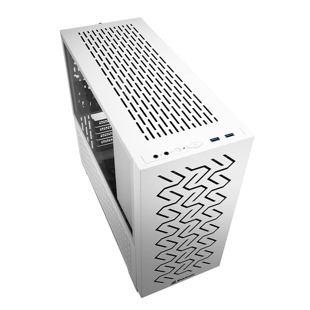 Caja SHARKOON MS-Z1000 MATX con 2 Puertos USB 3.0 sin Fuente de Alimentación en Color Blanco.
