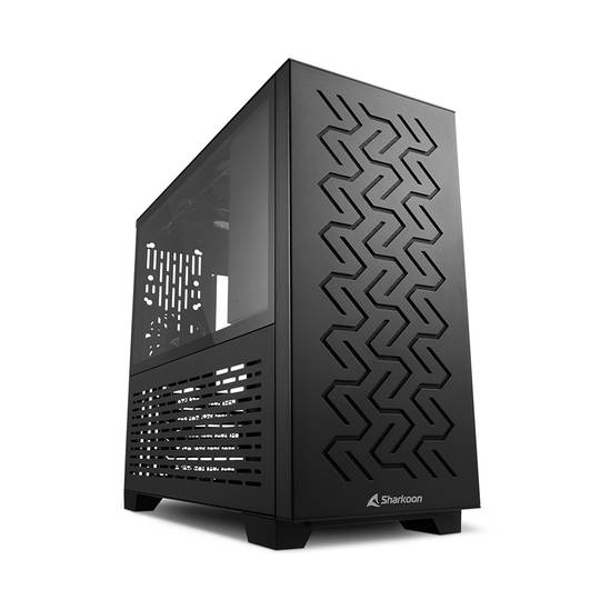 SHARKOON MS-Z1000 MATX Box met 2 USB 3.0-poorten zonder zwarte voeding.