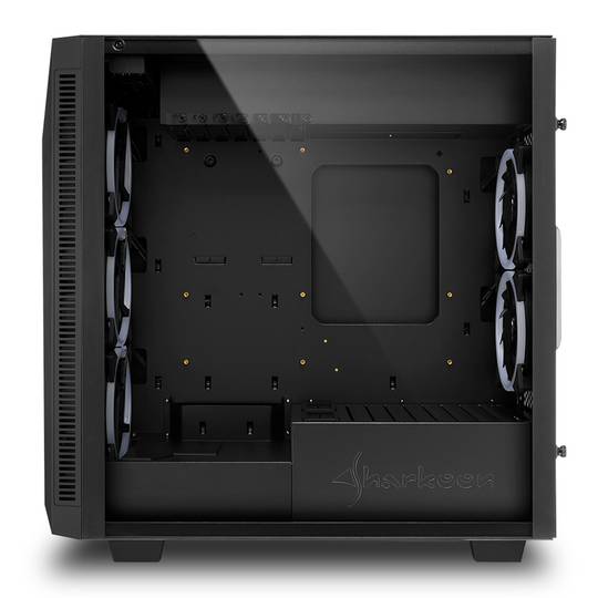Caja ATX SHARKOON REV200 con 2 Puertos USB 3.0 y RGB sin Fuente de Alimentación, Color Negro.
