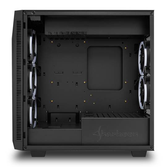 Caja ATX SHARKOON REV200 con 2 Puertos USB 3.0 y RGB sin Fuente de Alimentación, Color Negro.