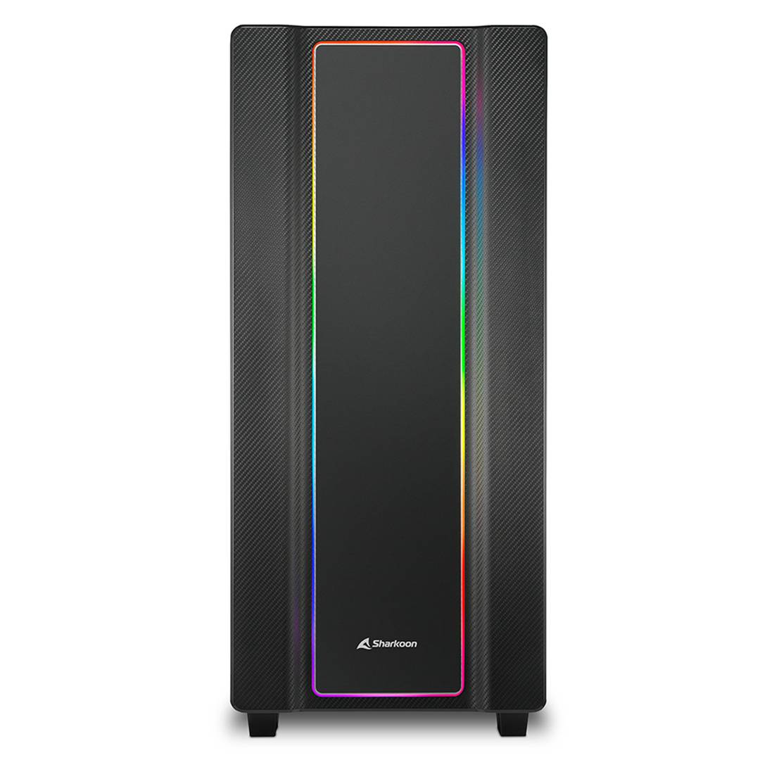 Caja ATX SHARKOON REV220 con 2 Puertos USB 3.0 y RGB sin Fuente de Alimentación, Color Negro.