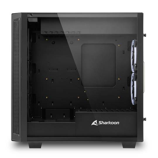 Caja ATX SHARKOON REV220 con 2 Puertos USB 3.0 y RGB sin Fuente de Alimentación, Color Negro.