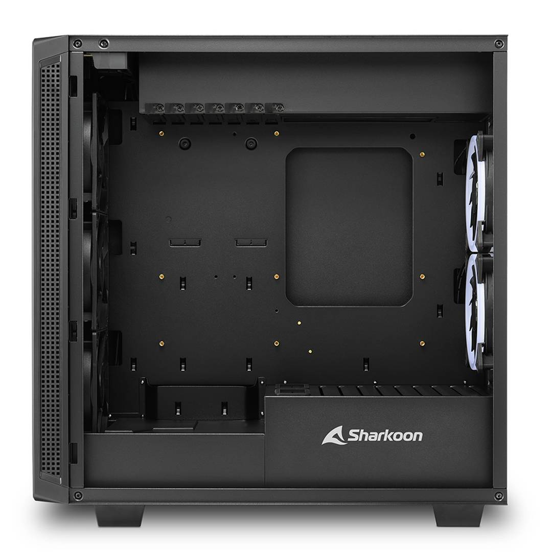 Caja ATX SHARKOON REV220 con 2 Puertos USB 3.0 y RGB sin Fuente de Alimentación, Color Negro.