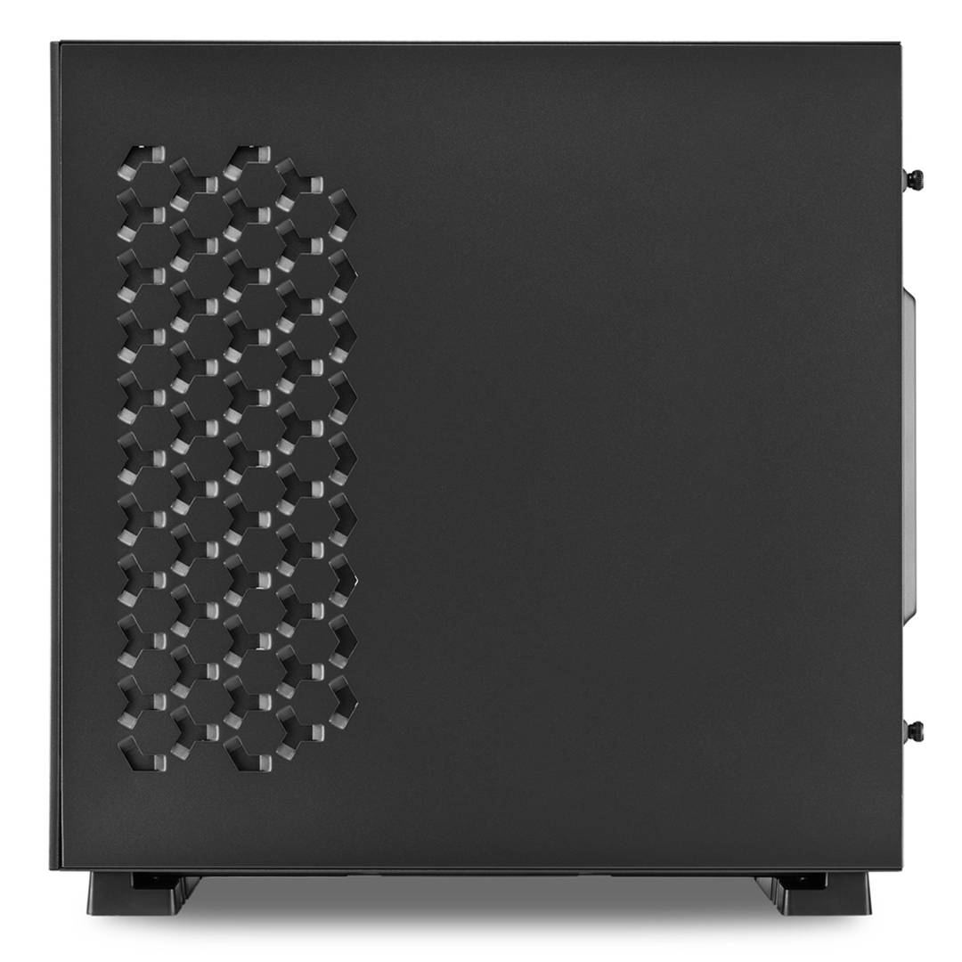 SHARKOON Pure Steel ATX-Gehäuse mit 2 USB 3.0-Anschlüssen ohne RGB-Lichtquelle.