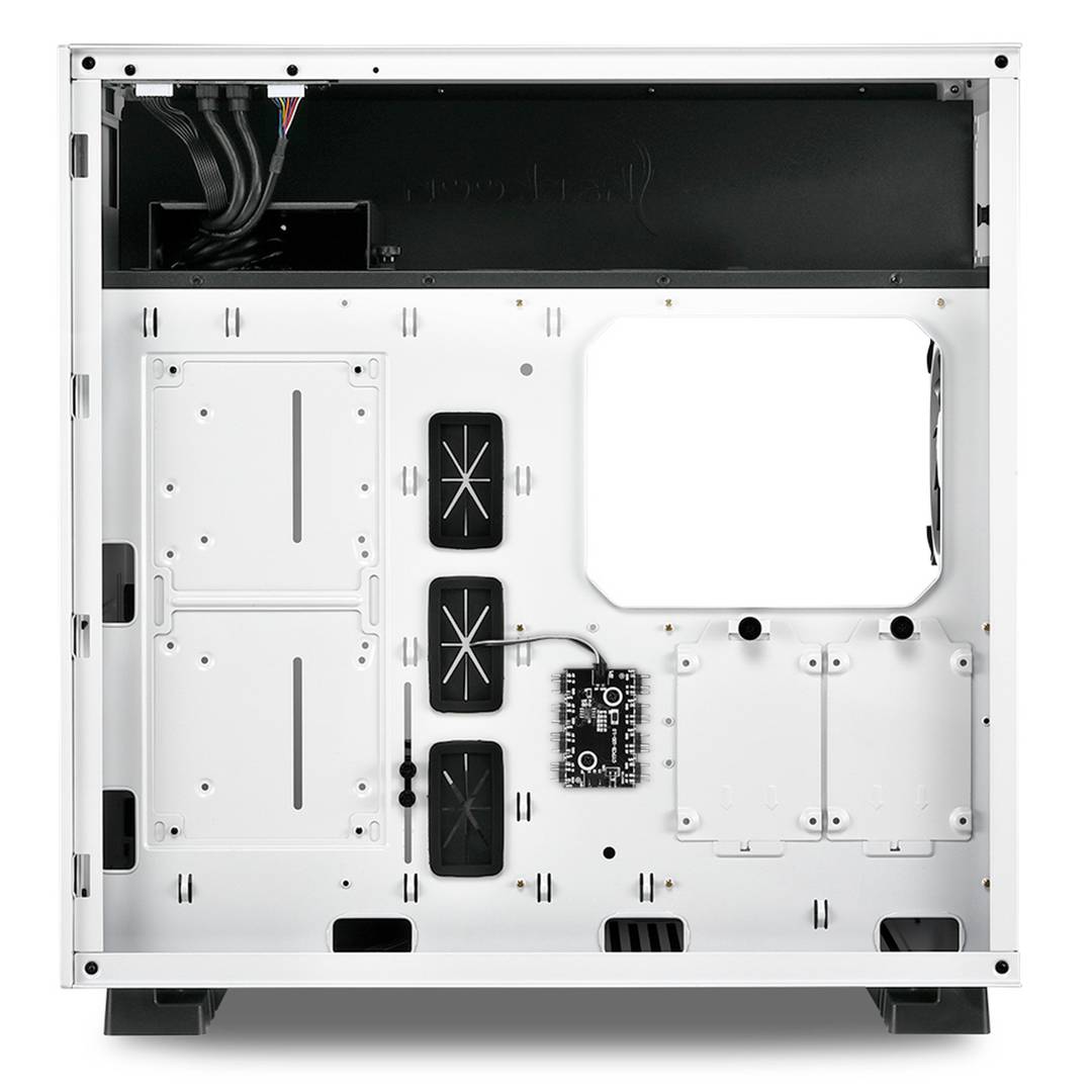 Obudowa SHARKOON Pure Steel ATX z 2 portami USB 3.0 i RGB bez zasilacza, kolor biały.
