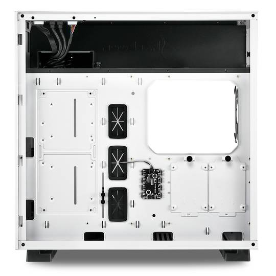 Obudowa SHARKOON Pure Steel ATX z 2 portami USB 3.0 i RGB bez zasilacza, kolor biały.