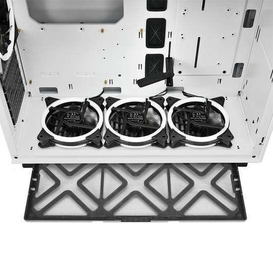 Obudowa SHARKOON Pure Steel ATX z 2 portami USB 3.0 i RGB bez zasilacza, kolor biały.