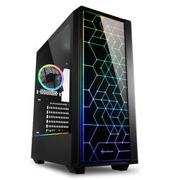 SHARKOON LIT 100 ATX Gehäuse mit 2 USB 3.0 RGB Ports ohne schwarzes Netzteil.